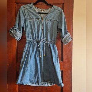 Speed Control Denim Blue Long Sleeve Dress